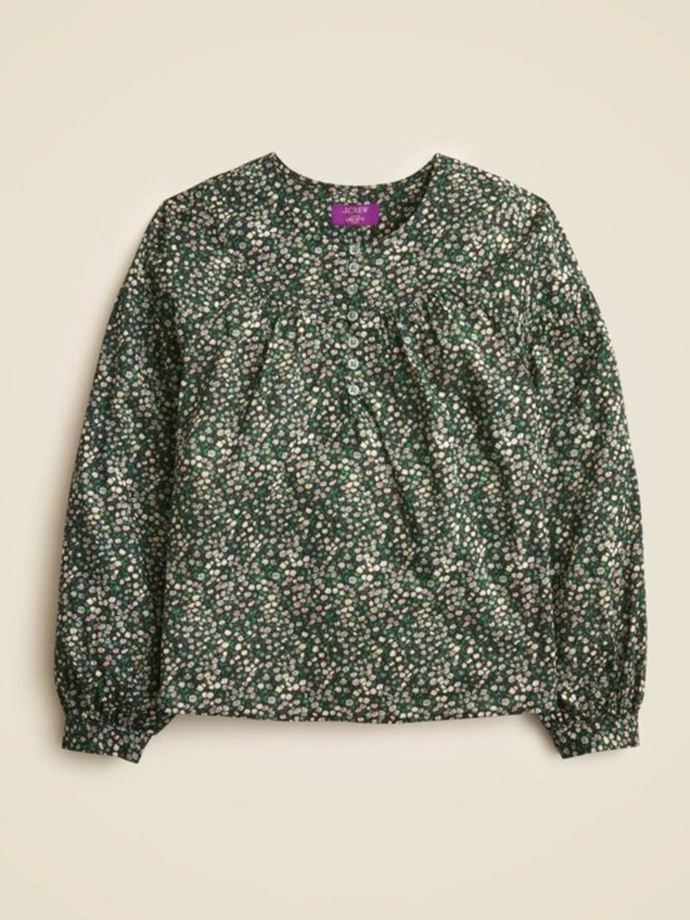 J. Crew Shirred Popover Top in Liberty Marguerite Fabric S $148